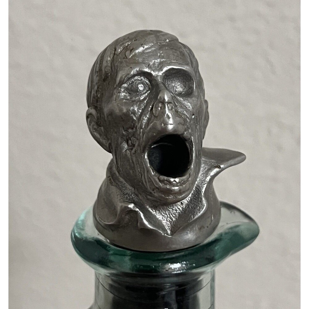 Menagerie Wine Pour Spout - Zombie Head Stainless Steel Aerator